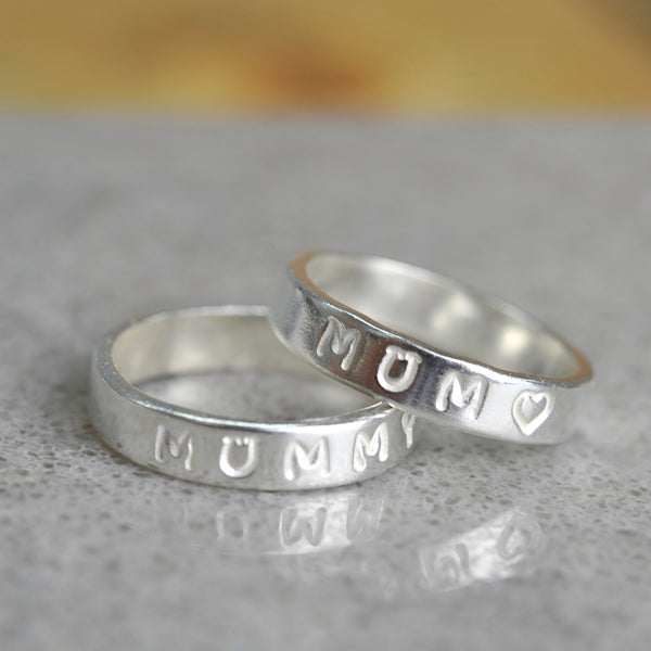 Silver on sale mum ring